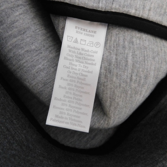 EVERLANE Street Fleece Cropped Bomber Jacket Grey Crop Minimalist Preppy X-Small - Picture 12 of 13